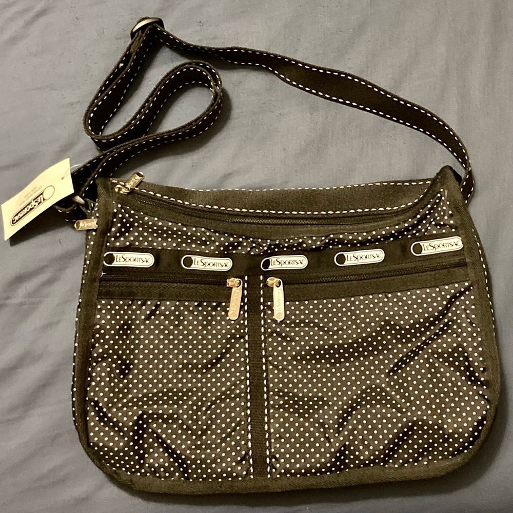 LeSportsac Deluxe Everyday Bag in Mod Pin Dot Pattern NWT